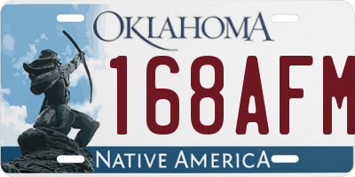 OK license plate 168AFM