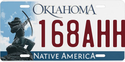 OK license plate 168AHH