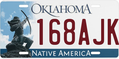 OK license plate 168AJK
