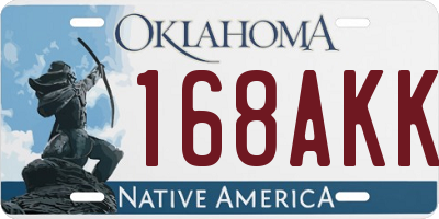 OK license plate 168AKK