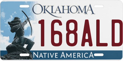 OK license plate 168ALD