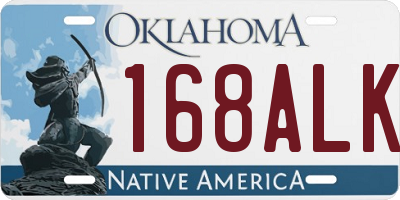 OK license plate 168ALK