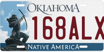 OK license plate 168ALX