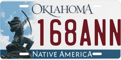 OK license plate 168ANN