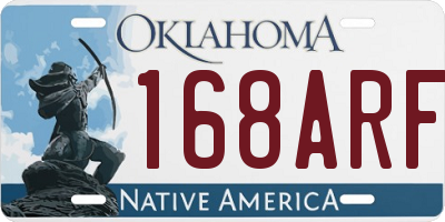 OK license plate 168ARF