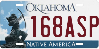 OK license plate 168ASP