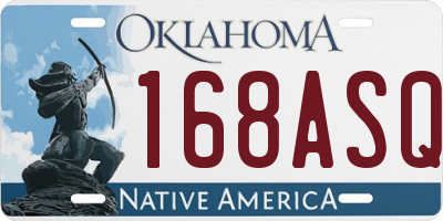OK license plate 168ASQ