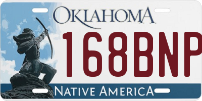 OK license plate 168BNP