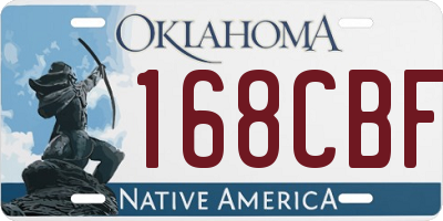 OK license plate 168CBF