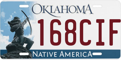 OK license plate 168CIF