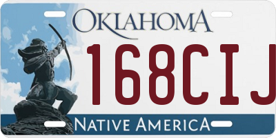 OK license plate 168CIJ