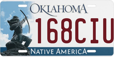 OK license plate 168CIU