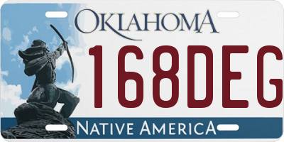 OK license plate 168DEG