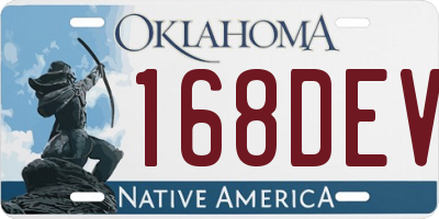 OK license plate 168DEV