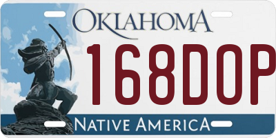 OK license plate 168DOP