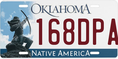 OK license plate 168DPA