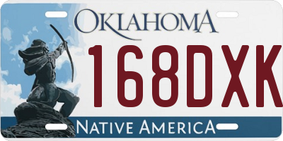 OK license plate 168DXK