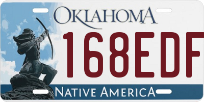OK license plate 168EDF