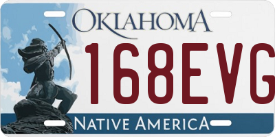 OK license plate 168EVG