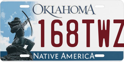 OK license plate 168TWZ