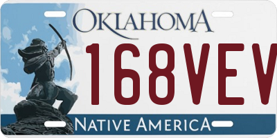OK license plate 168VEV