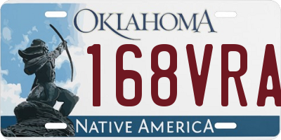 OK license plate 168VRA