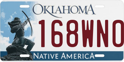 OK license plate 168WNO