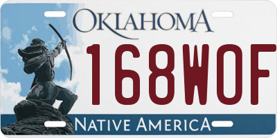 OK license plate 168WOF