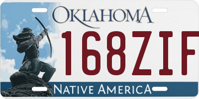 OK license plate 168ZIF
