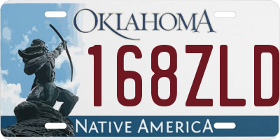 OK license plate 168ZLD