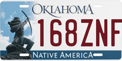 OK license plate 168ZNF