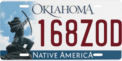 OK license plate 168ZOD