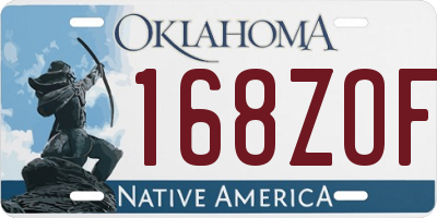 OK license plate 168ZOF