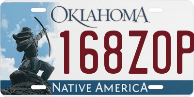 OK license plate 168ZOP