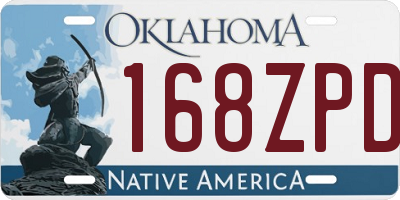 OK license plate 168ZPD