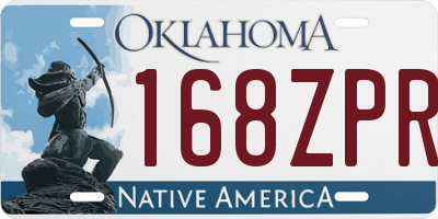 OK license plate 168ZPR