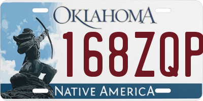 OK license plate 168ZQP