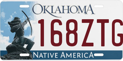 OK license plate 168ZTG