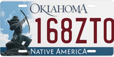 OK license plate 168ZTO