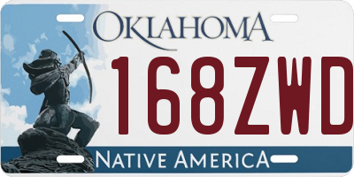 OK license plate 168ZWD