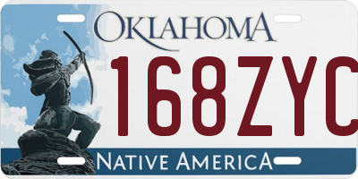 OK license plate 168ZYC