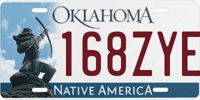 OK license plate 168ZYE