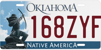 OK license plate 168ZYF