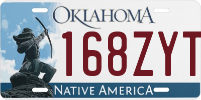 OK license plate 168ZYT