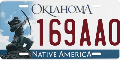 OK license plate 169AAO