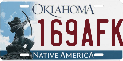 OK license plate 169AFK