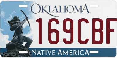 OK license plate 169CBF