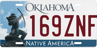 OK license plate 169ZNF