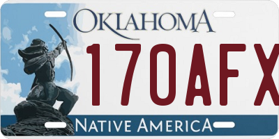 OK license plate 170AFX