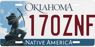 OK license plate 170ZNF